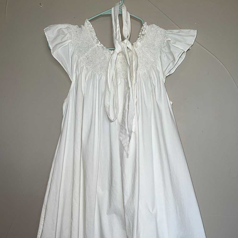 Doen Lovisa Poplin Eyelet Nightgown Dress XS Whit… - image 1