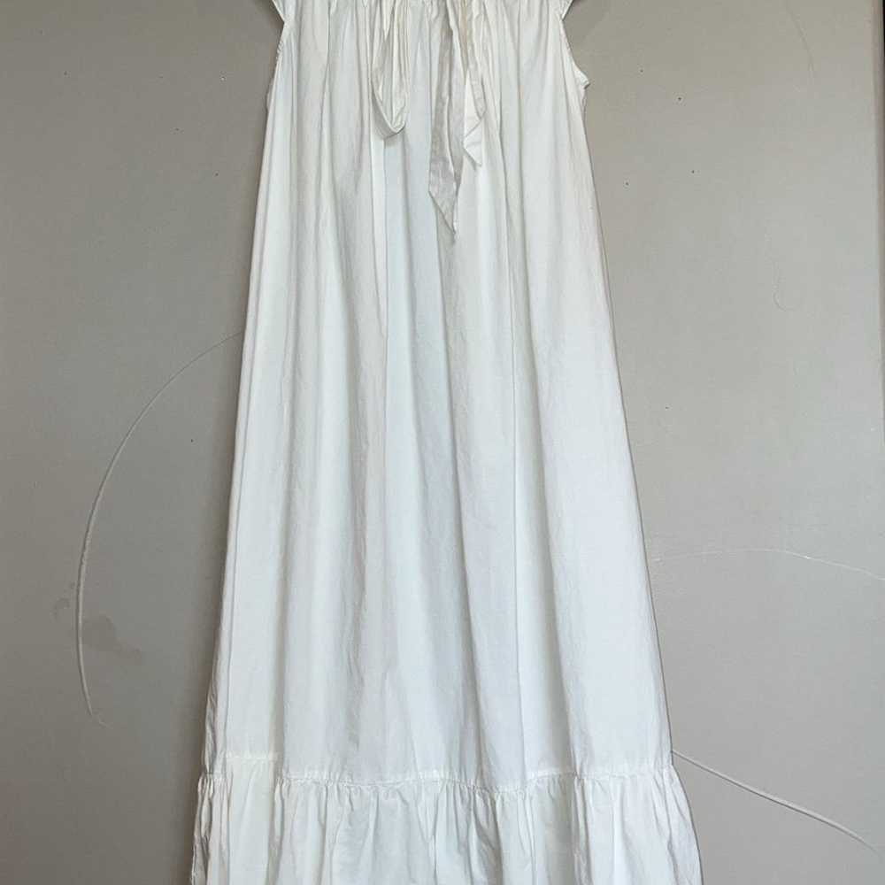 Doen Lovisa Poplin Eyelet Nightgown Dress XS Whit… - image 2