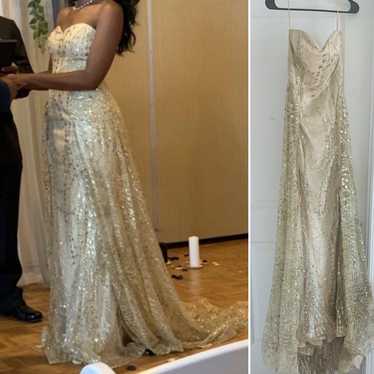 Champagne Gold Prom Wedding Dress