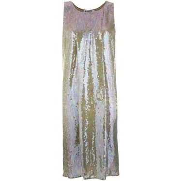 Jil Sander Iridescent Ombre Pleated Sequin Dress (