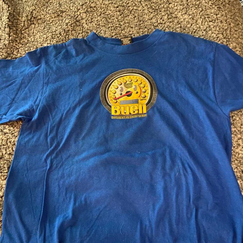 Buell Blue t shirt size large - image 2
