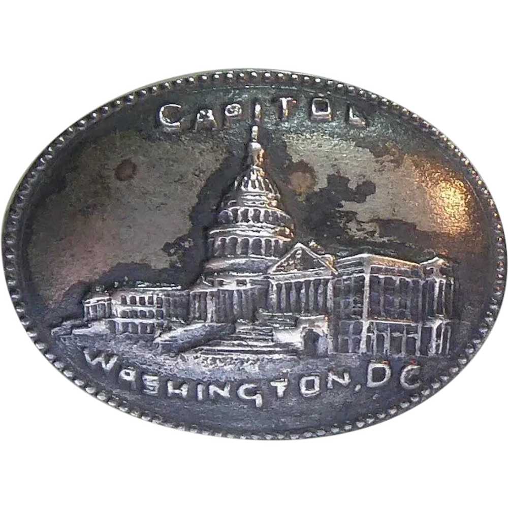 Antique Sterling Silver Capitol Washington DC Pin… - image 1