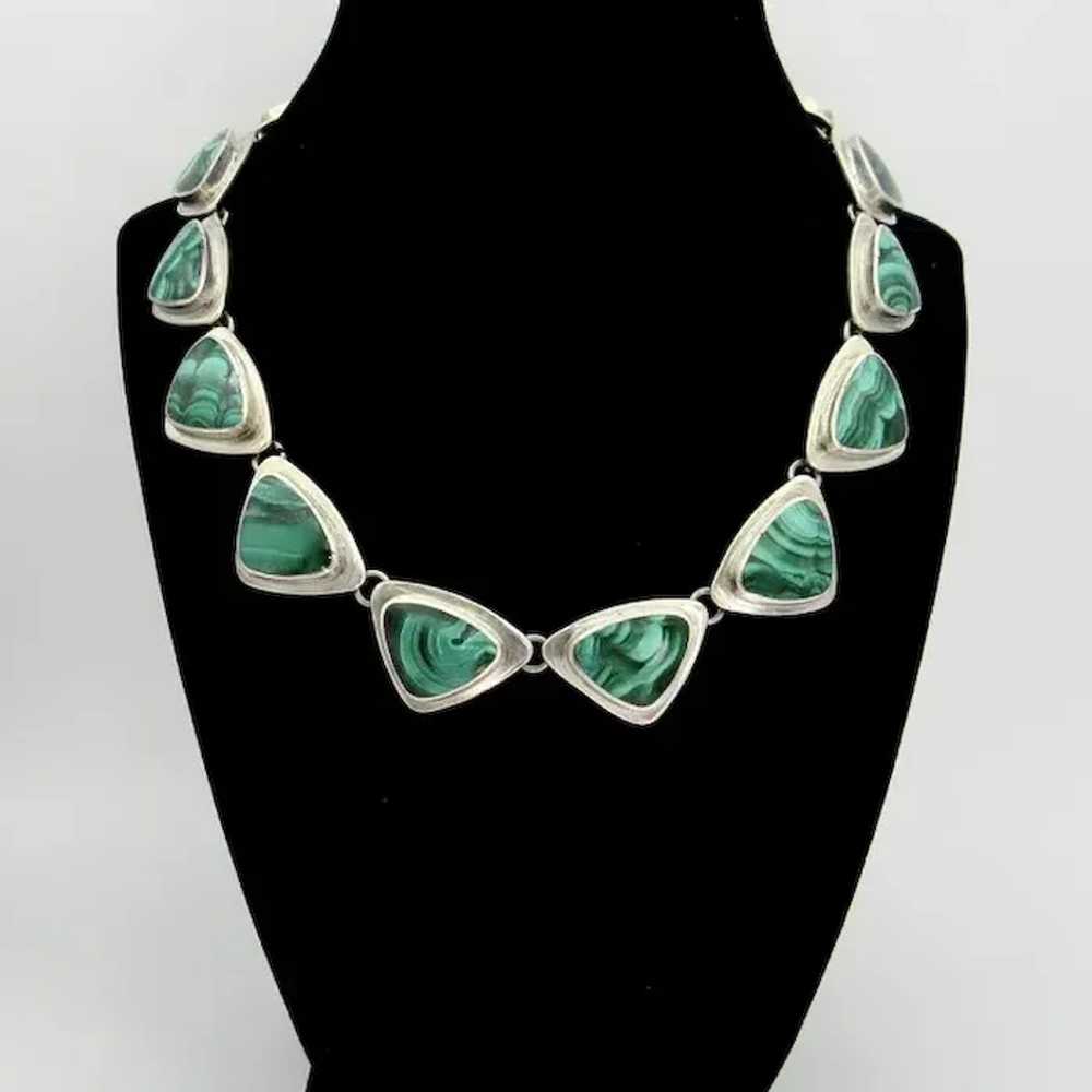 J. Gomes Sterling Silver Malachite Inlay Necklace… - image 12