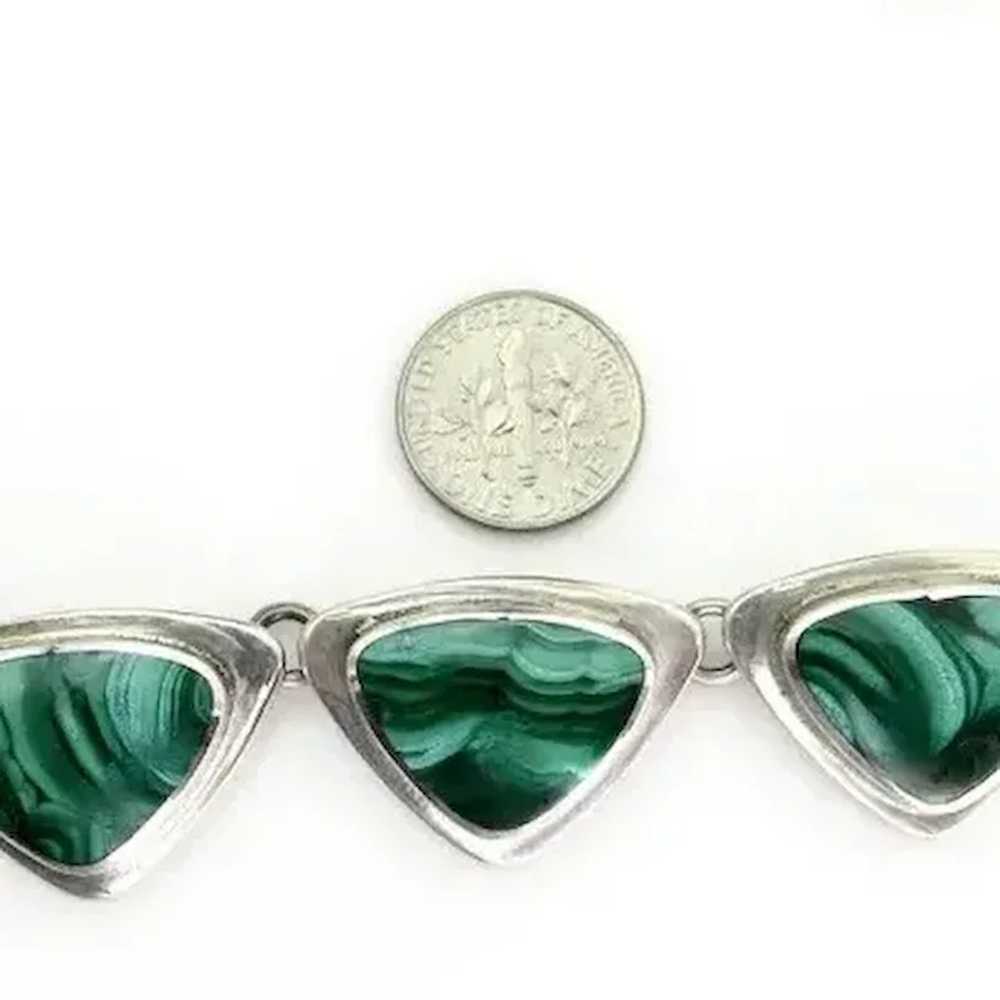 J. Gomes Sterling Silver Malachite Inlay Necklace… - image 5