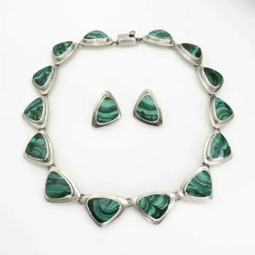 J. Gomes Sterling Silver Malachite Inlay Necklace… - image 8