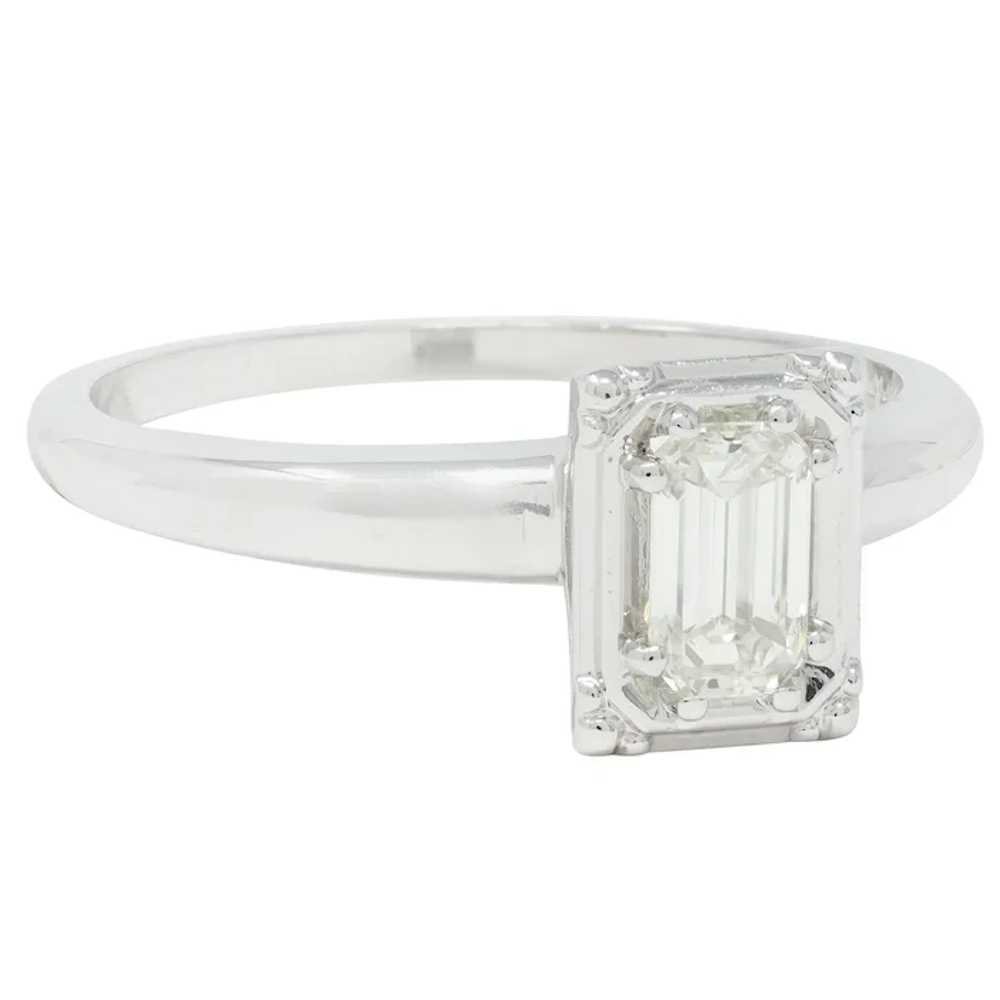 Vintage Mid-Century Emerald Cut Diamond 14 Karat … - image 3