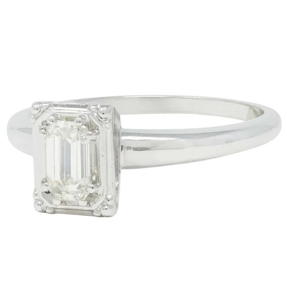 Vintage Mid-Century Emerald Cut Diamond 14 Karat … - image 9