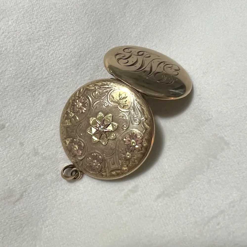 Rare! Elgin Gold Shell Tricolor Forget Me Not & S… - image 7