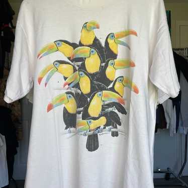 Vintage 90’s Animal nature toucan birds art tropi… - image 1