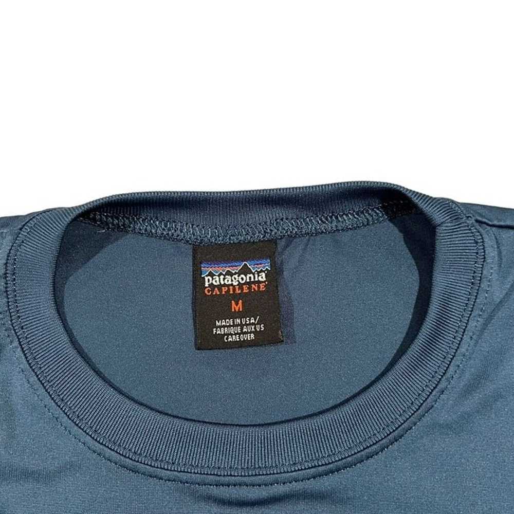 Vintage Patagonia T Shirt Mens Size M Blue Capile… - image 8