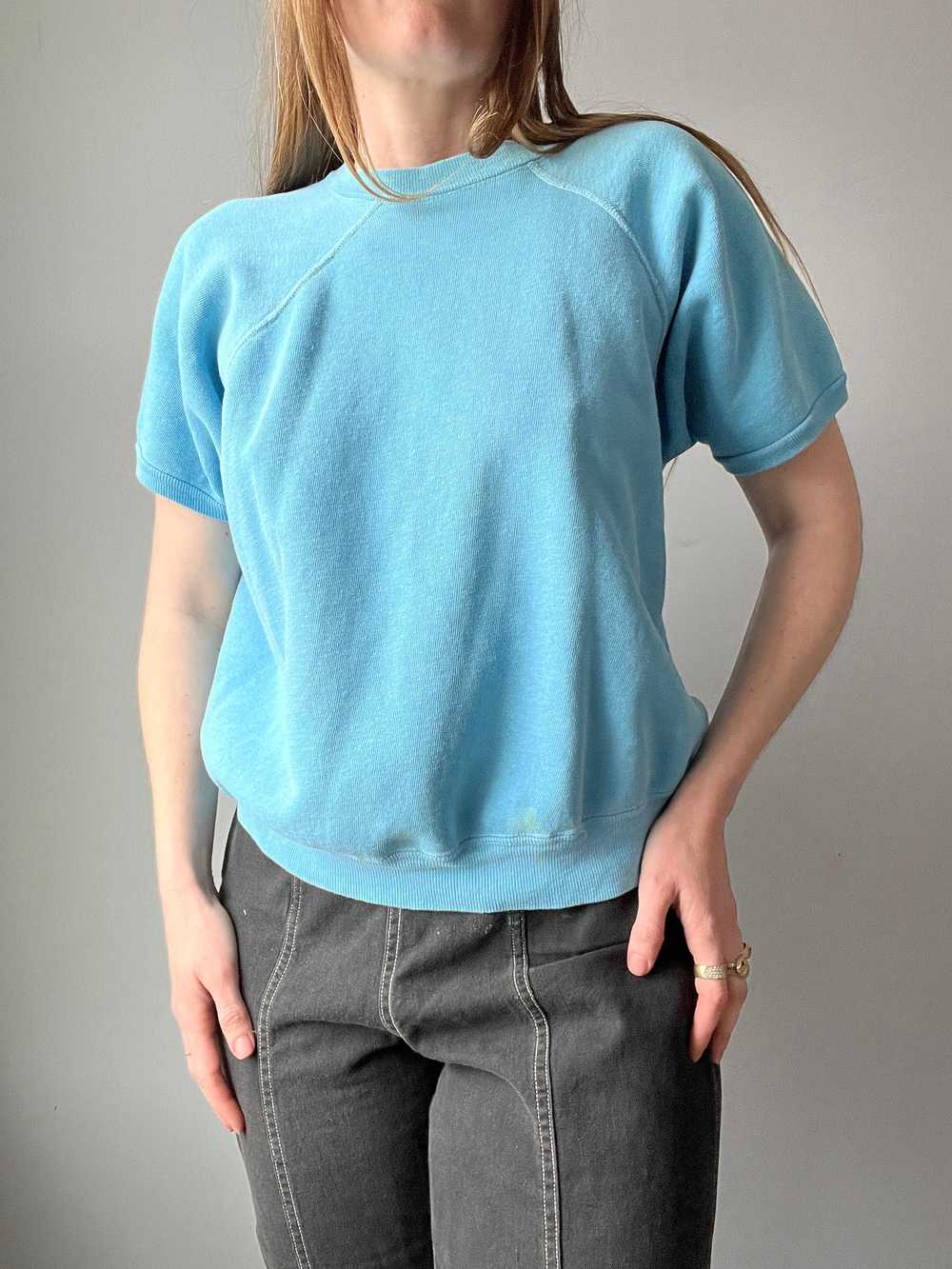 1960s Short Sleeve Cotton Sweatshirt - image 3