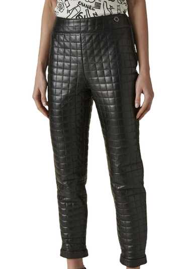 Product Details Black Quilted Leather Pants