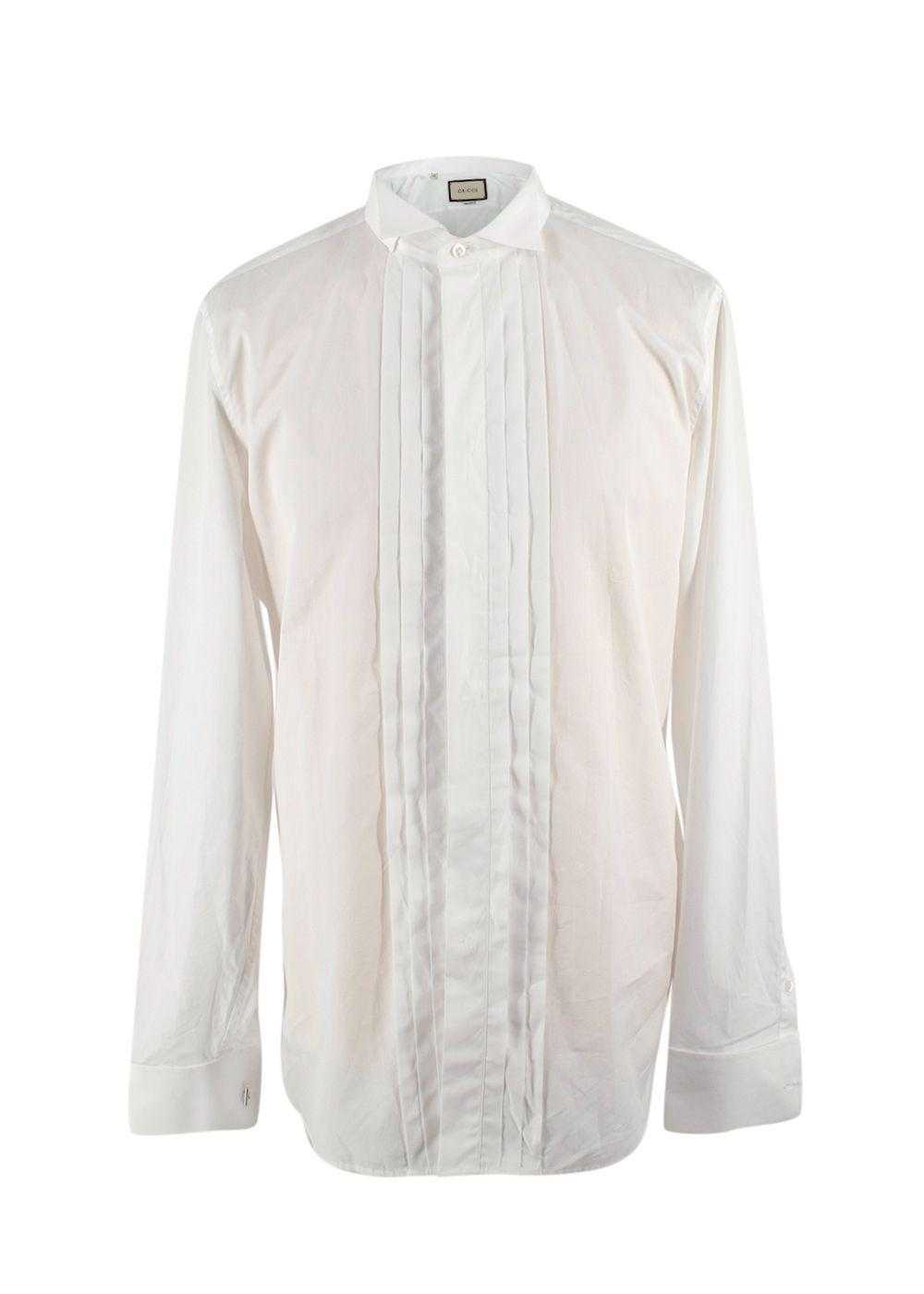 Managed by hewi Gucci white cotton pintuck formal… - image 1