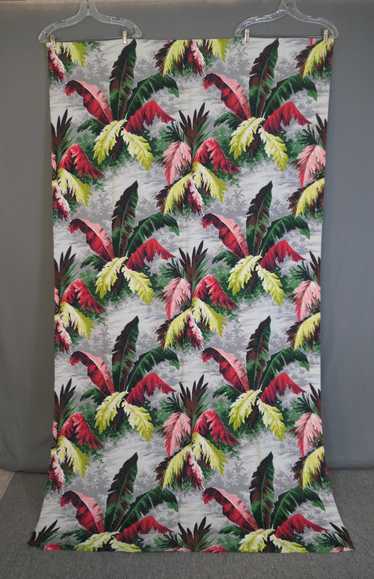 Vintage Tropical Barkcloth Fabric 1950s Bold Palm 