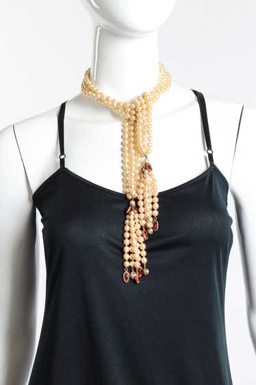 CHANEL Pearl Tassel Wrap Lariat