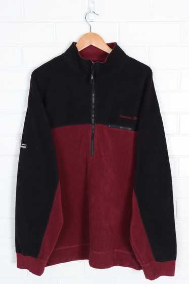 REEBOK Burgundy & Black 1/4 Zip Fleece Jumper (4X… - image 1