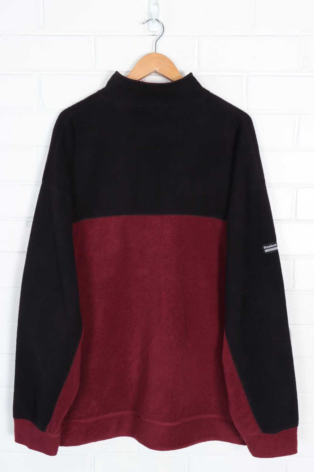 REEBOK Burgundy & Black 1/4 Zip Fleece Jumper (4X… - image 2