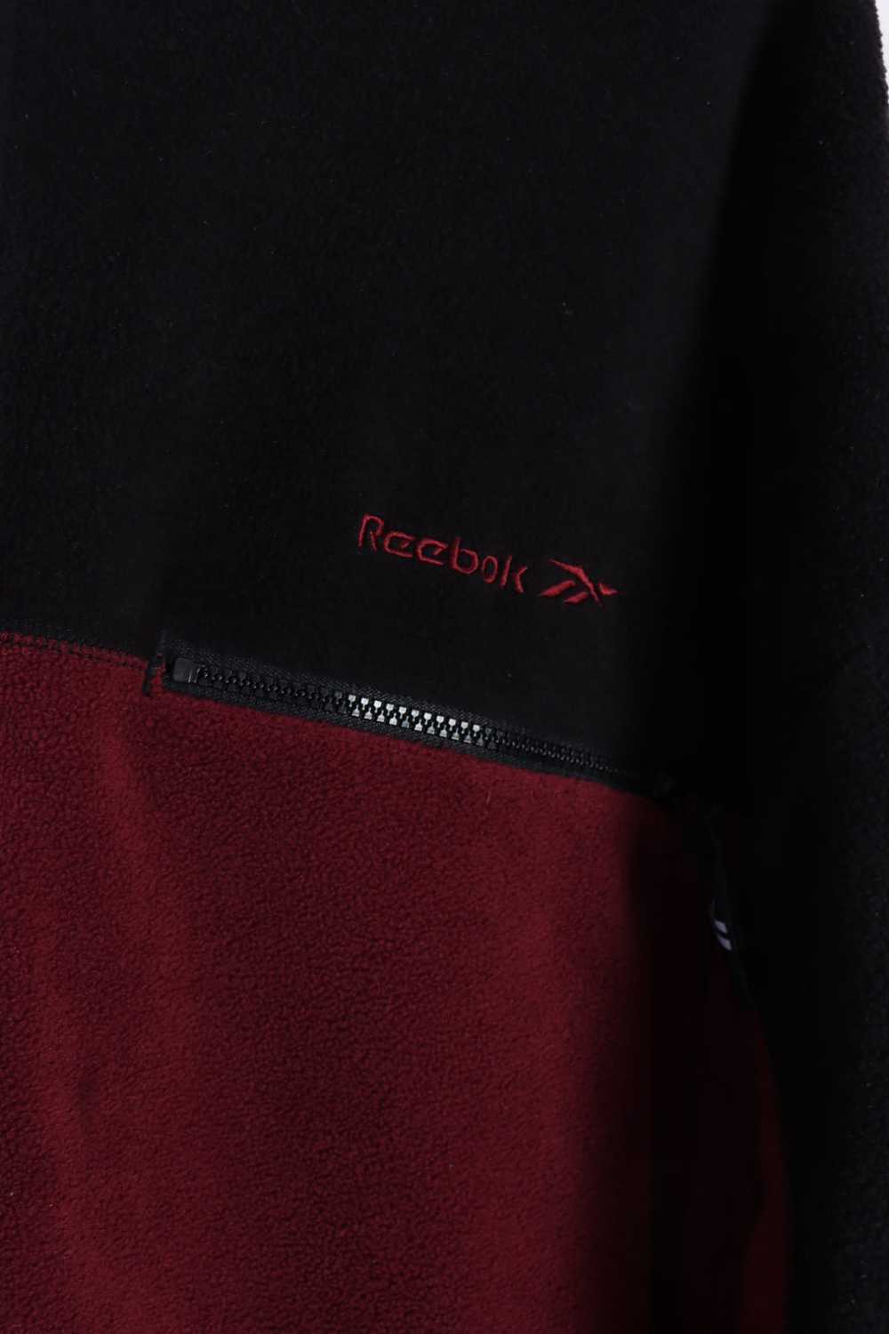 REEBOK Burgundy & Black 1/4 Zip Fleece Jumper (4X… - image 3