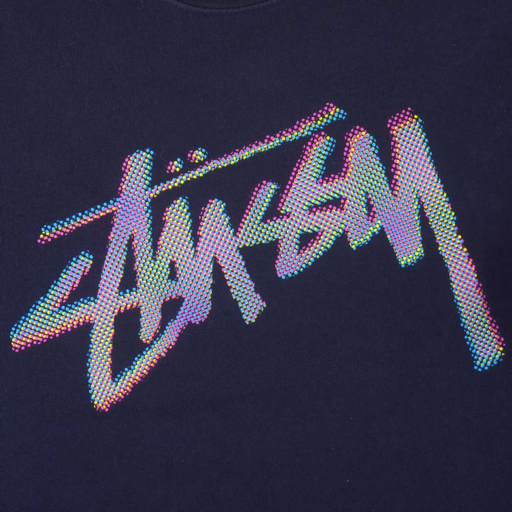 Stussy - Blue Big Logo Crew Neck Sweatshirt 2000s… - image 3