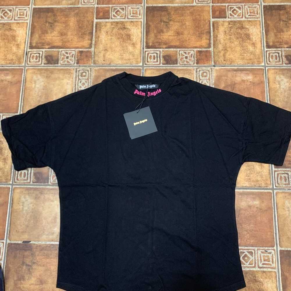Palm angels pink curved logo T-shirt size M - image 2