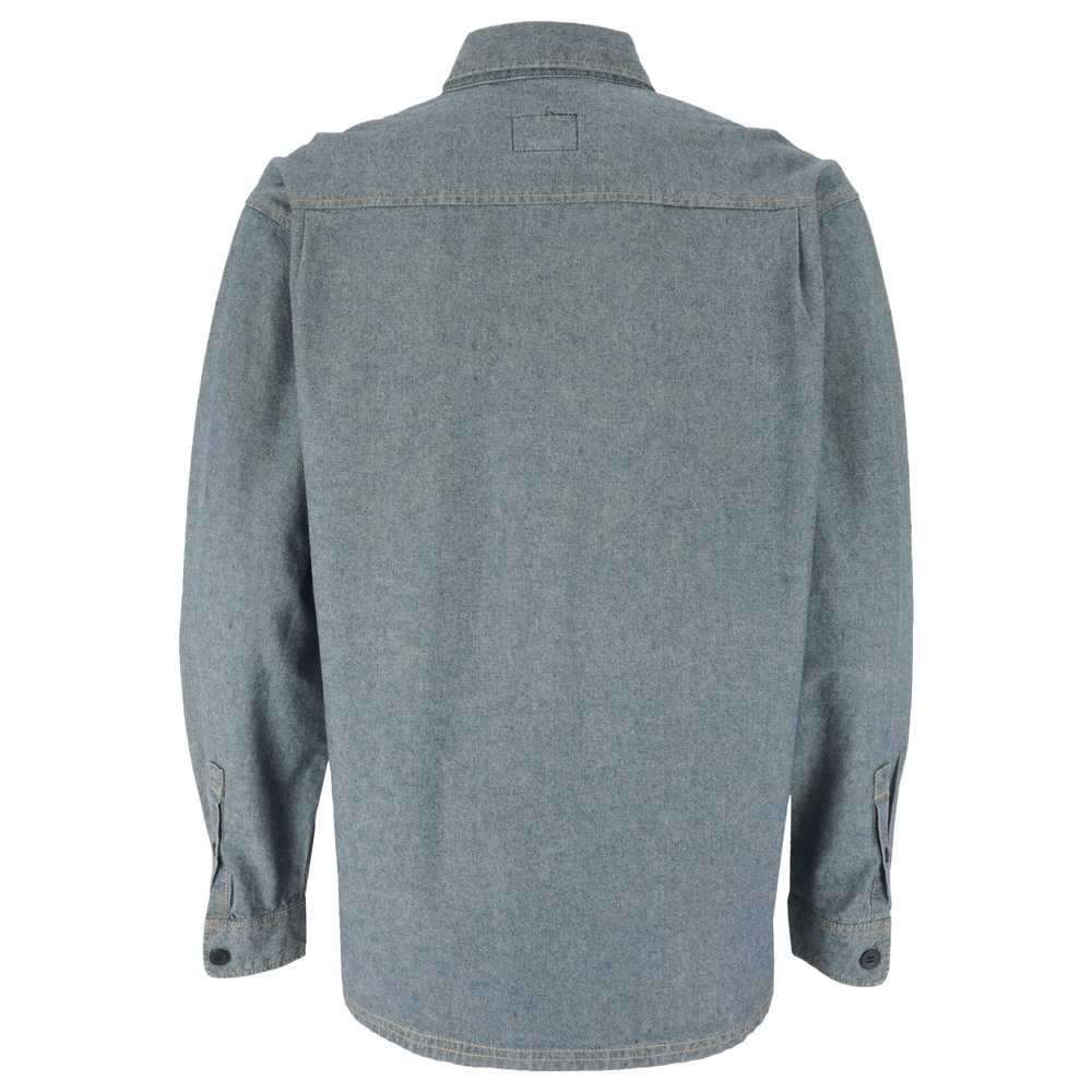 FUBU - Grey Denim-Like Button Up Long Sleeve Shir… - image 2