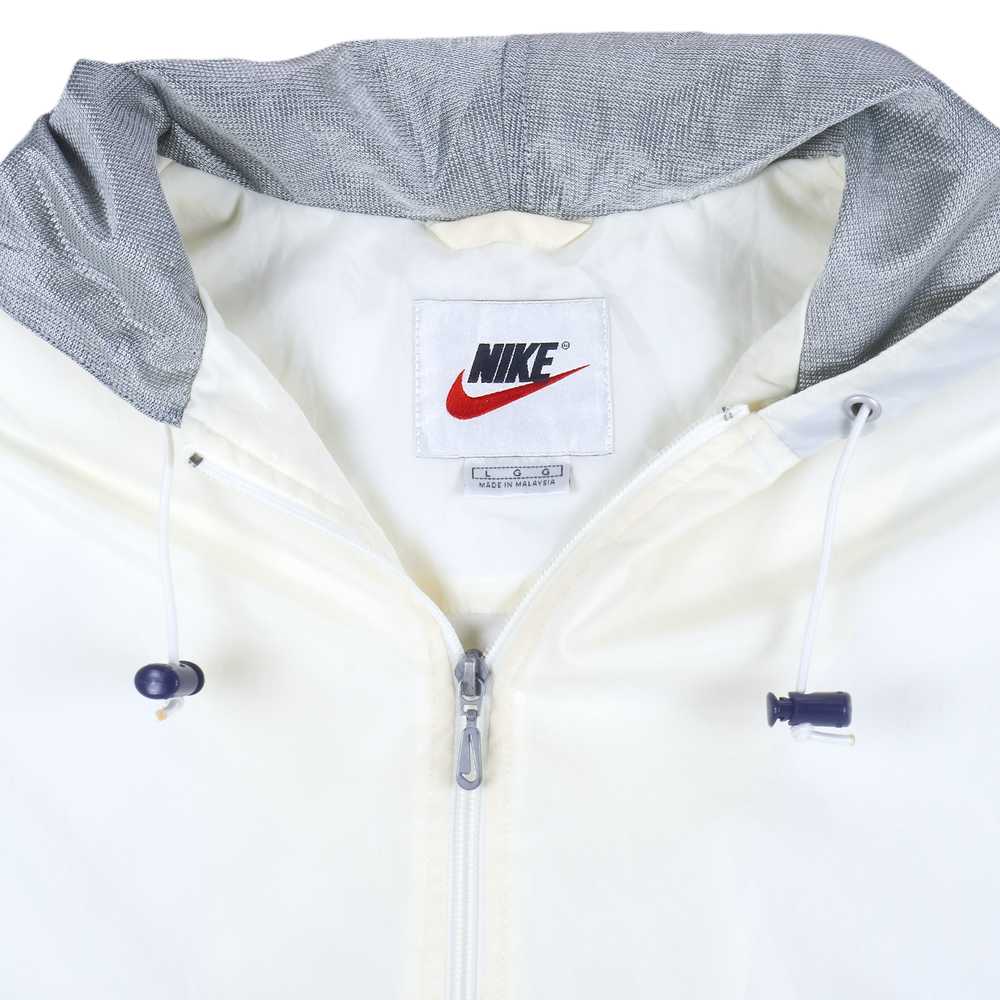 Nike - White 1/2 Zip Big Check Mark Hooded Windbr… - image 3