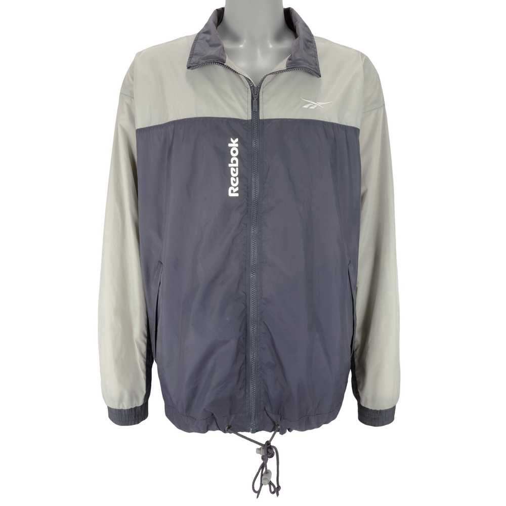 Reebok - Grey Zip-Up Windbreaker 1990s Large - image 3