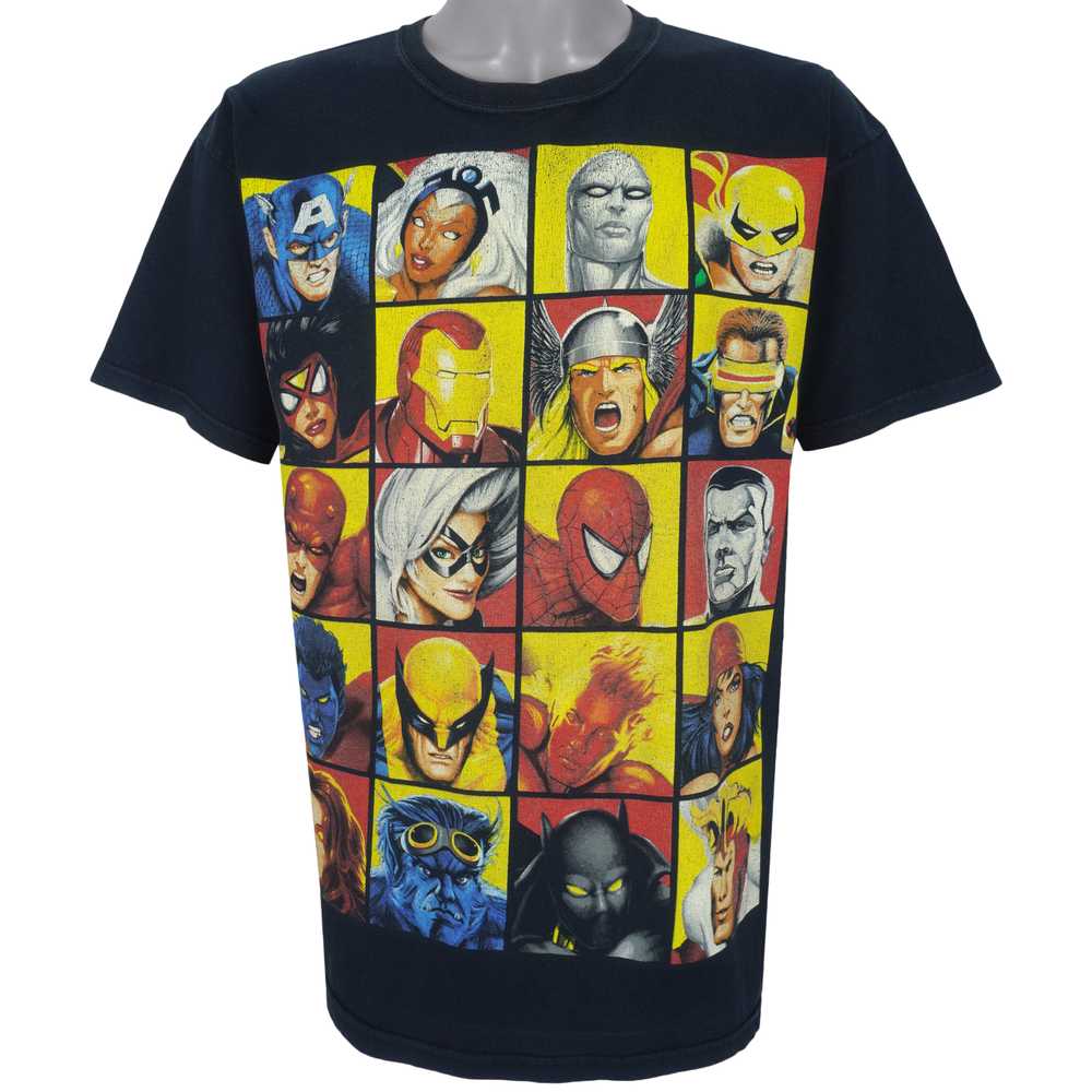 Marvel - Black Superheroes Printed T-Shirt 1990s … - image 1