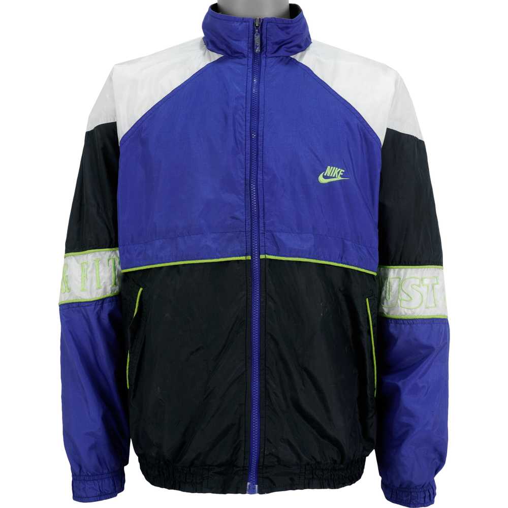 Nike - Blue & Black Just Do it Windbreaker 1990s … - image 1