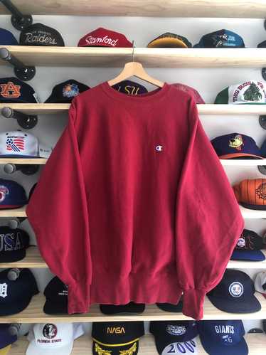 Vintage 90s Champion Burgundy Reverse Weave Crewn… - image 1