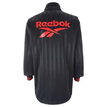 Reebok - Black & Red Taped Logo Track Jacket 1990… - image 1