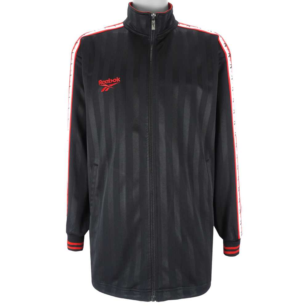 Reebok - Black & Red Taped Logo Track Jacket 1990… - image 2