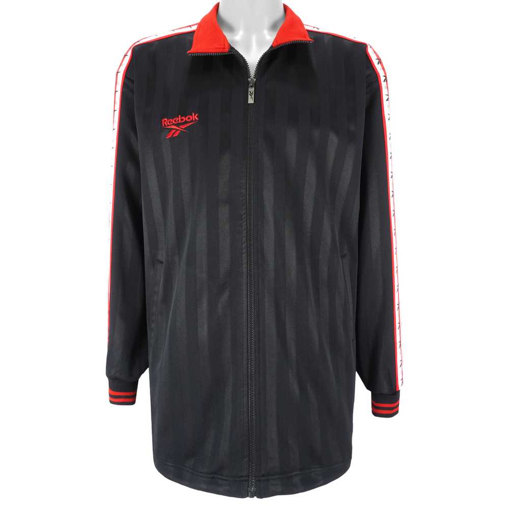 Reebok - Black & Red Taped Logo Track Jacket 1990… - image 3