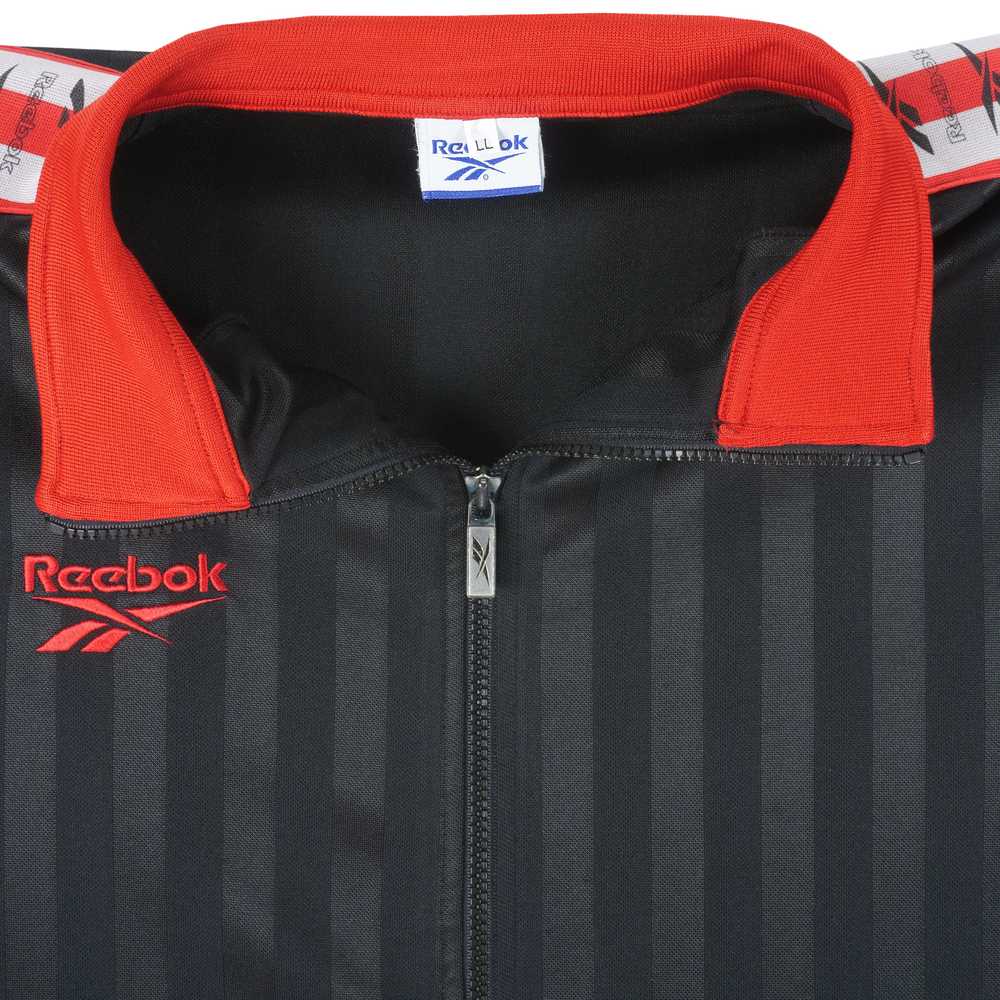 Reebok - Black & Red Taped Logo Track Jacket 1990… - image 4