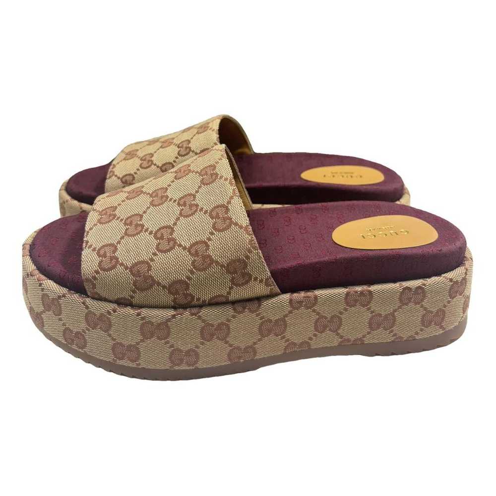 Gucci Double G cloth mules - image 1