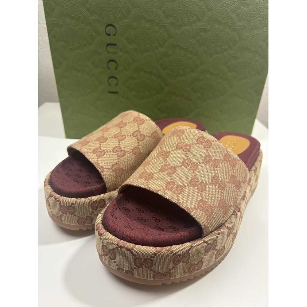 Gucci Double G cloth mules - image 2