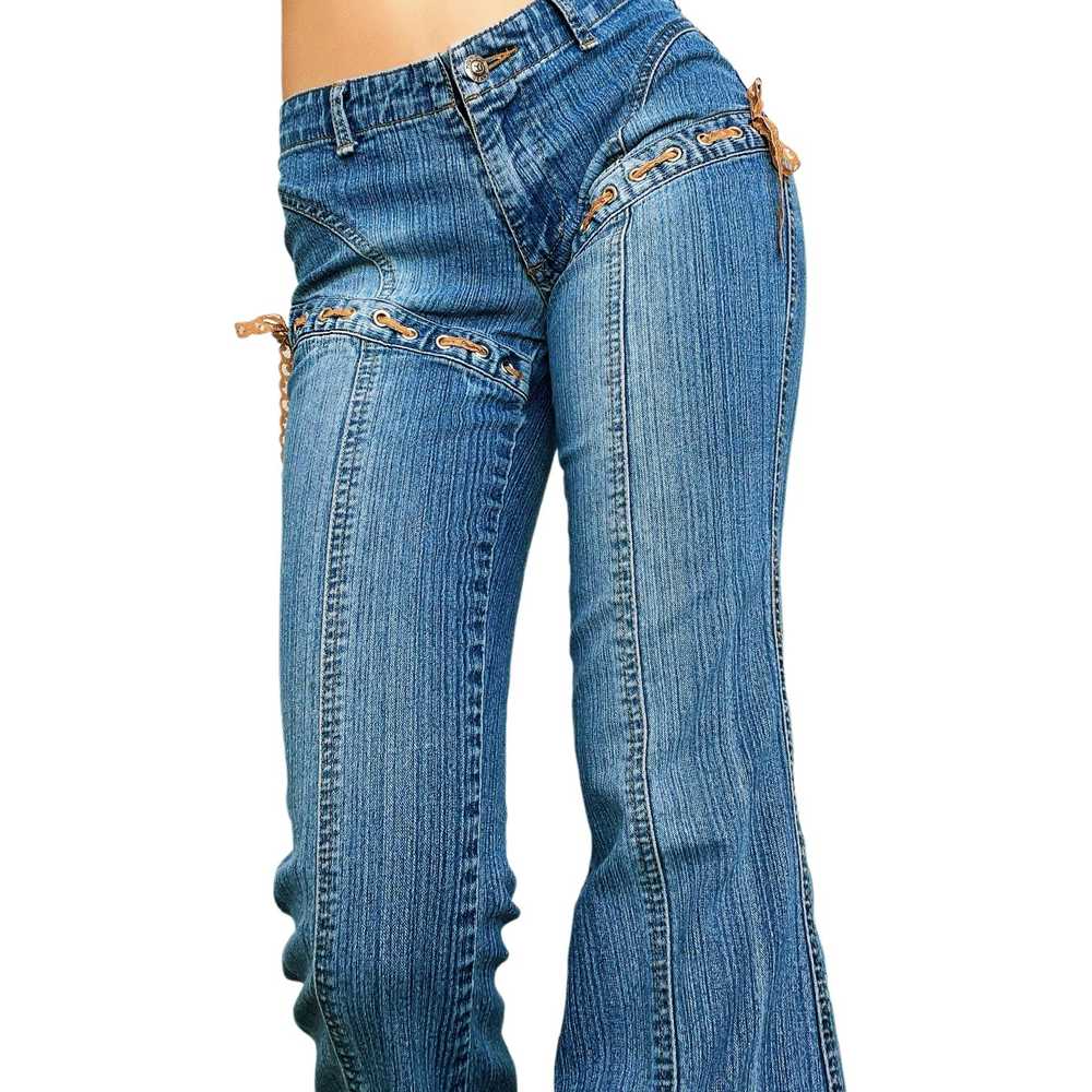 Early 2000s Lacy Ribbon Jeans (XS) - image 2