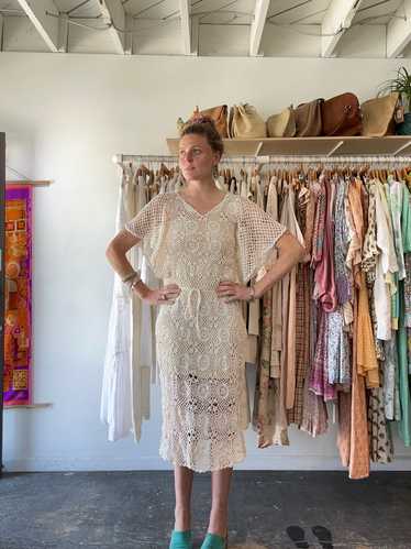 Vintage Irinie Crochet Maxi Dress