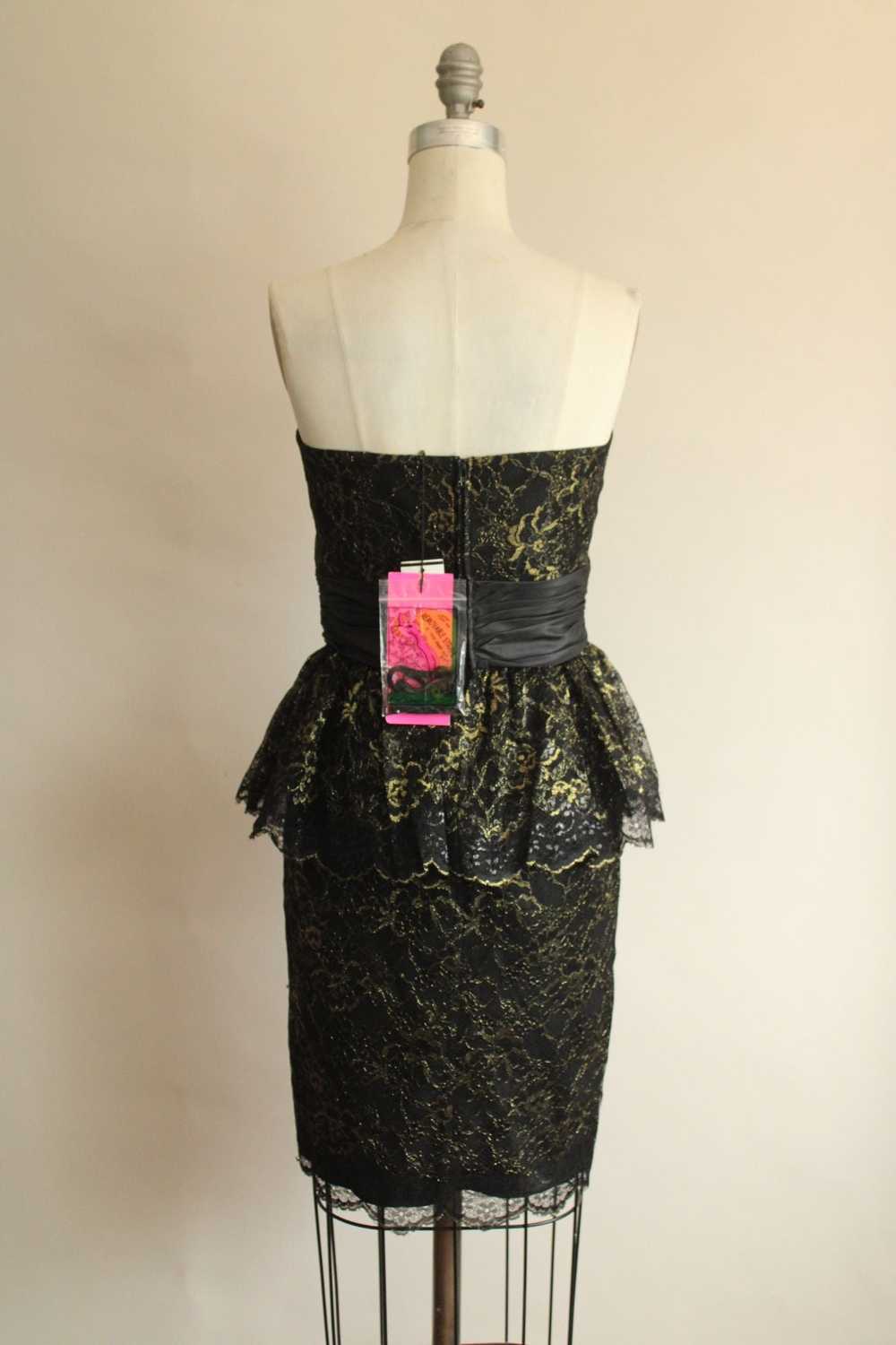 Betsey Johnson Dress, New, Size 6 Black and Gold … - image 10