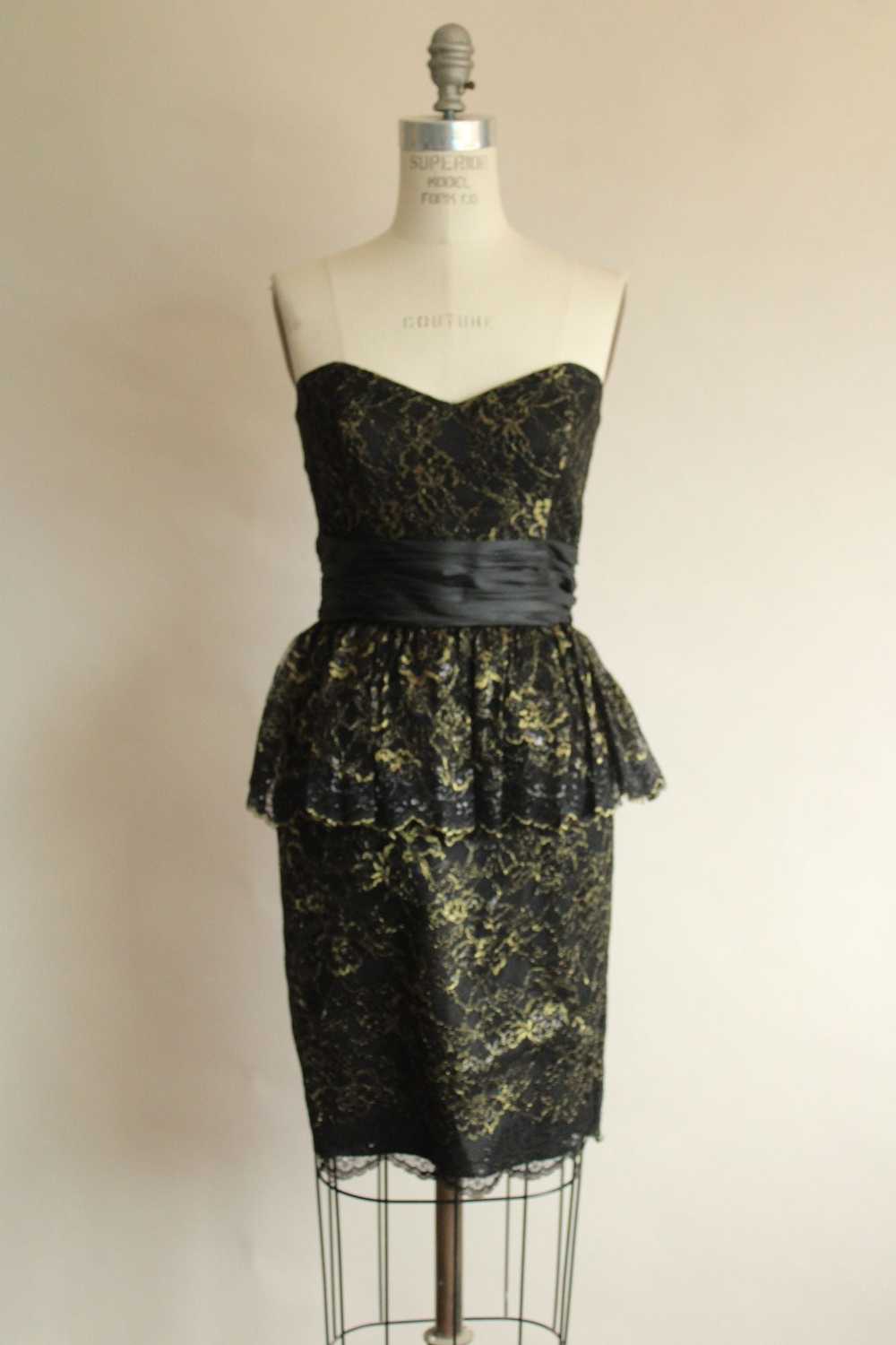 Betsey Johnson Dress, New, Size 6 Black and Gold … - image 1