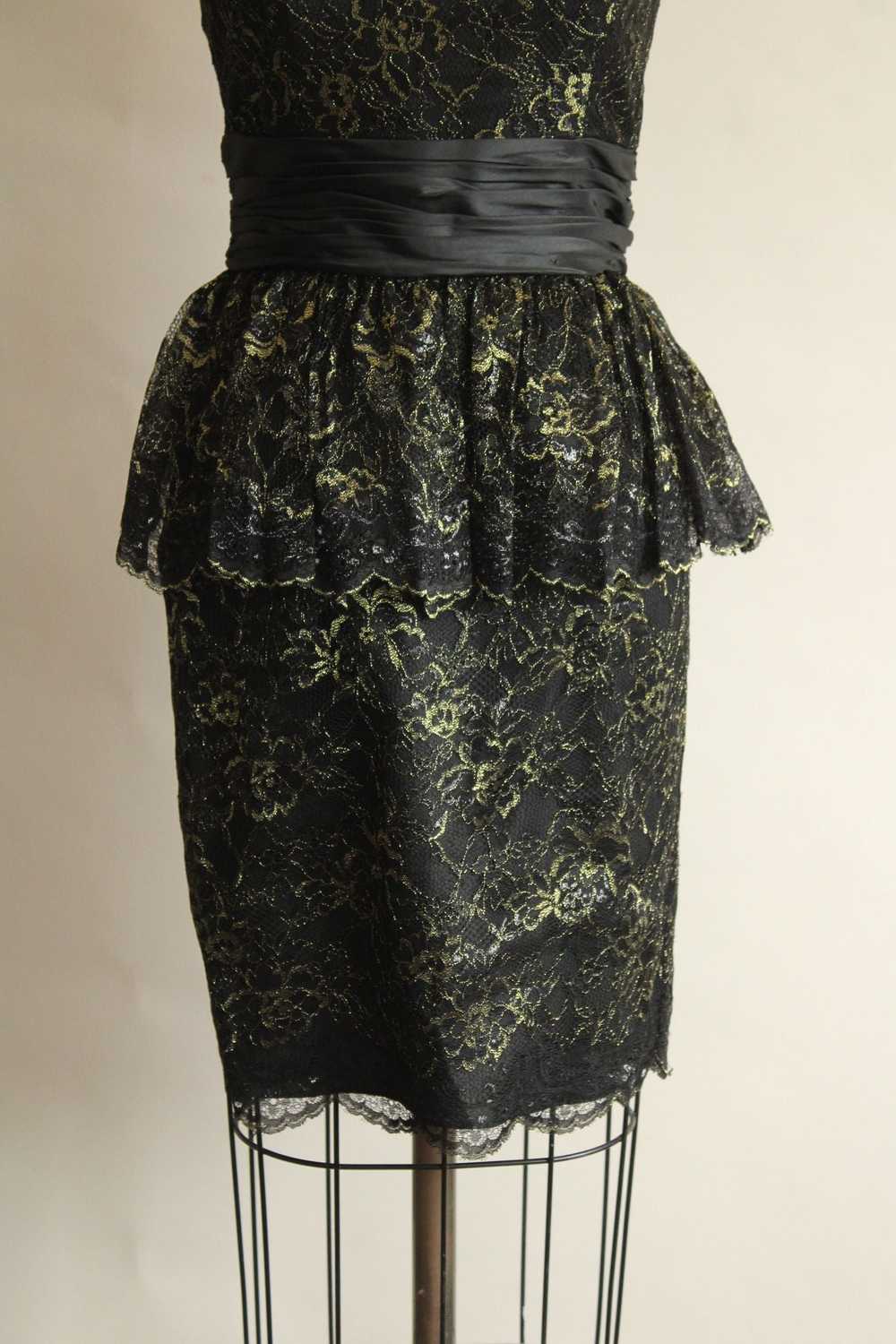 Betsey Johnson Dress, New, Size 6 Black and Gold … - image 3