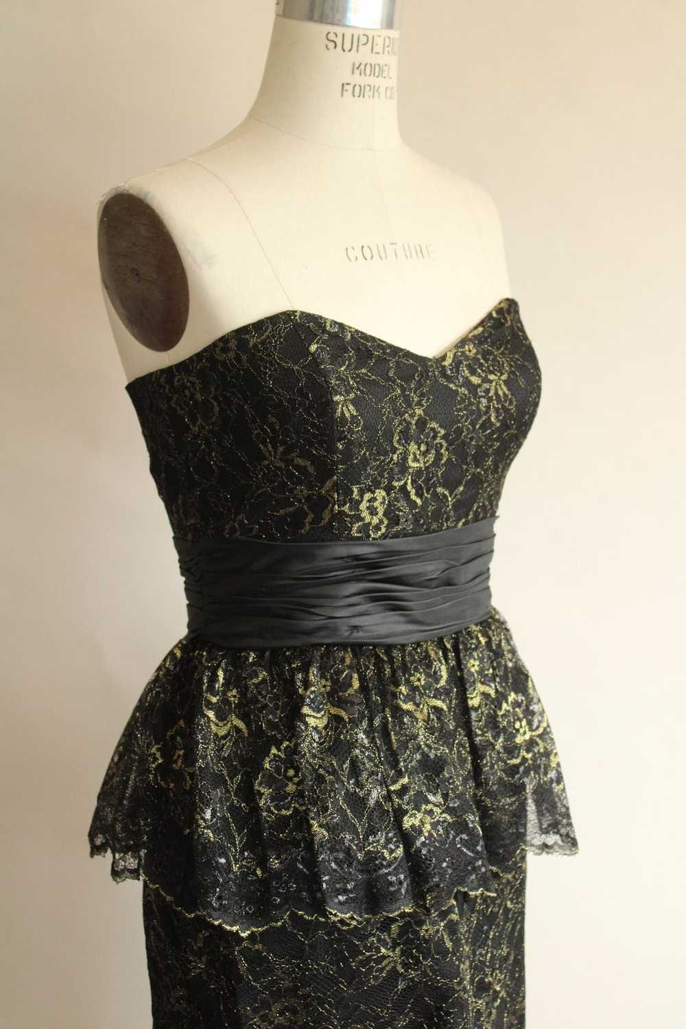 Betsey Johnson Dress, New, Size 6 Black and Gold … - image 5