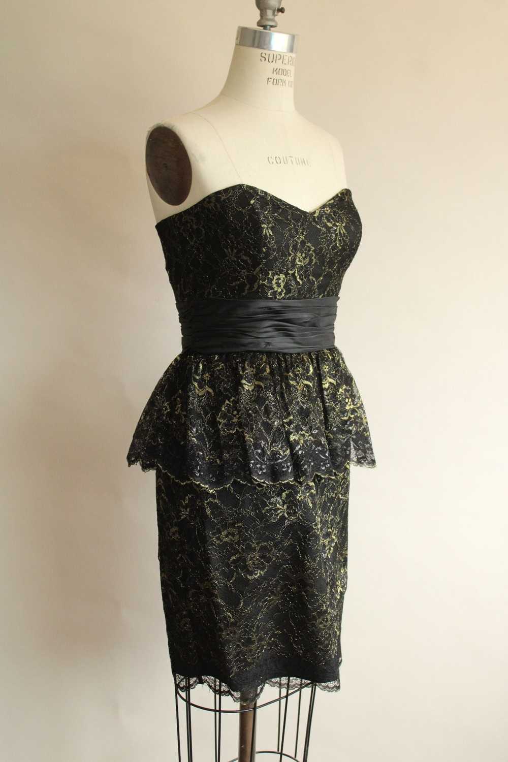 Betsey Johnson Dress, New, Size 6 Black and Gold … - image 6
