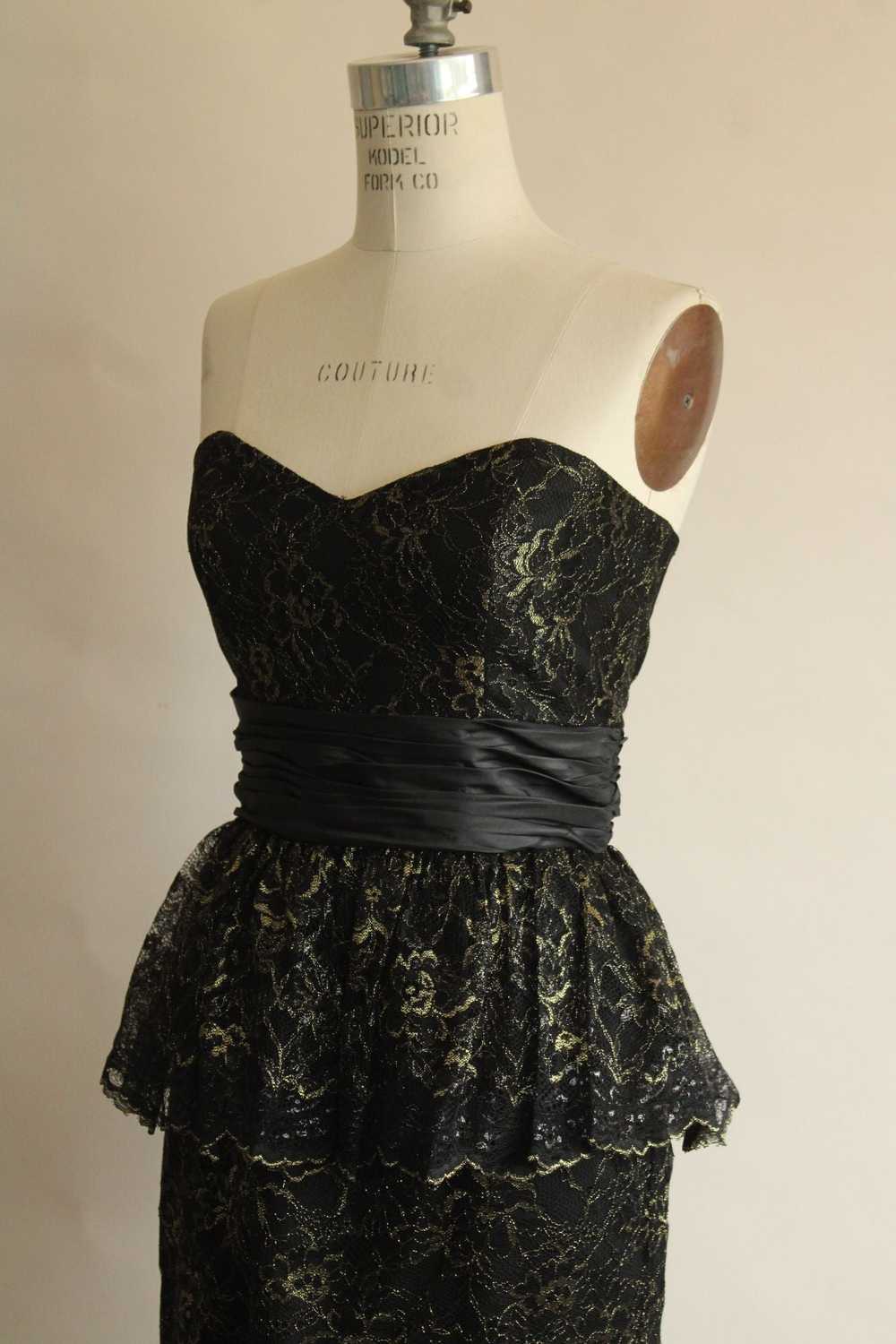 Betsey Johnson Dress, New, Size 6 Black and Gold … - image 8