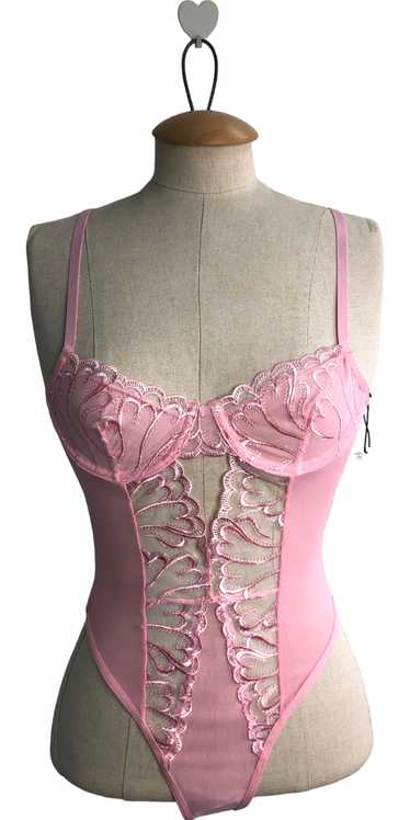 Nasty Gal Pink Heart Embroidered Underwire Lingeri