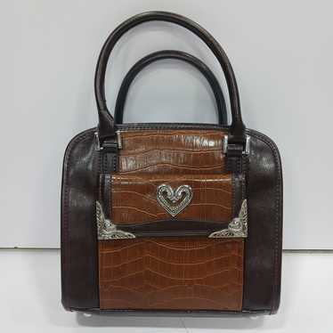 Unbranded Vintage Leather Double Handle Satchel B… - image 1