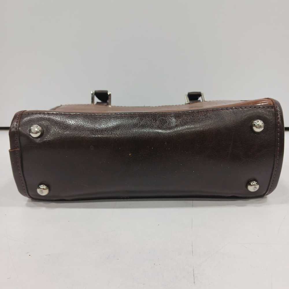 Unbranded Vintage Leather Double Handle Satchel B… - image 3