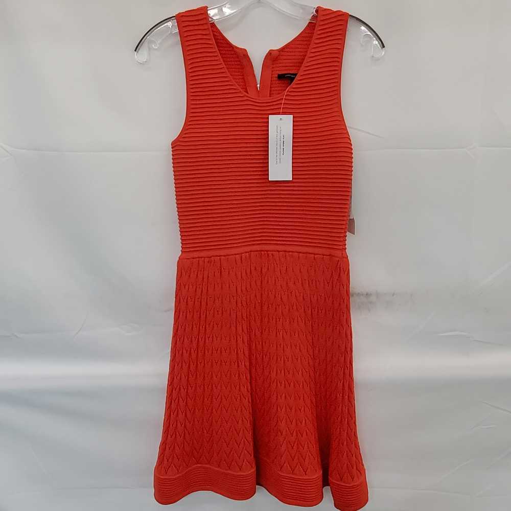 French Connection Bright Orange Ribbed Knit Sleev… - image 1