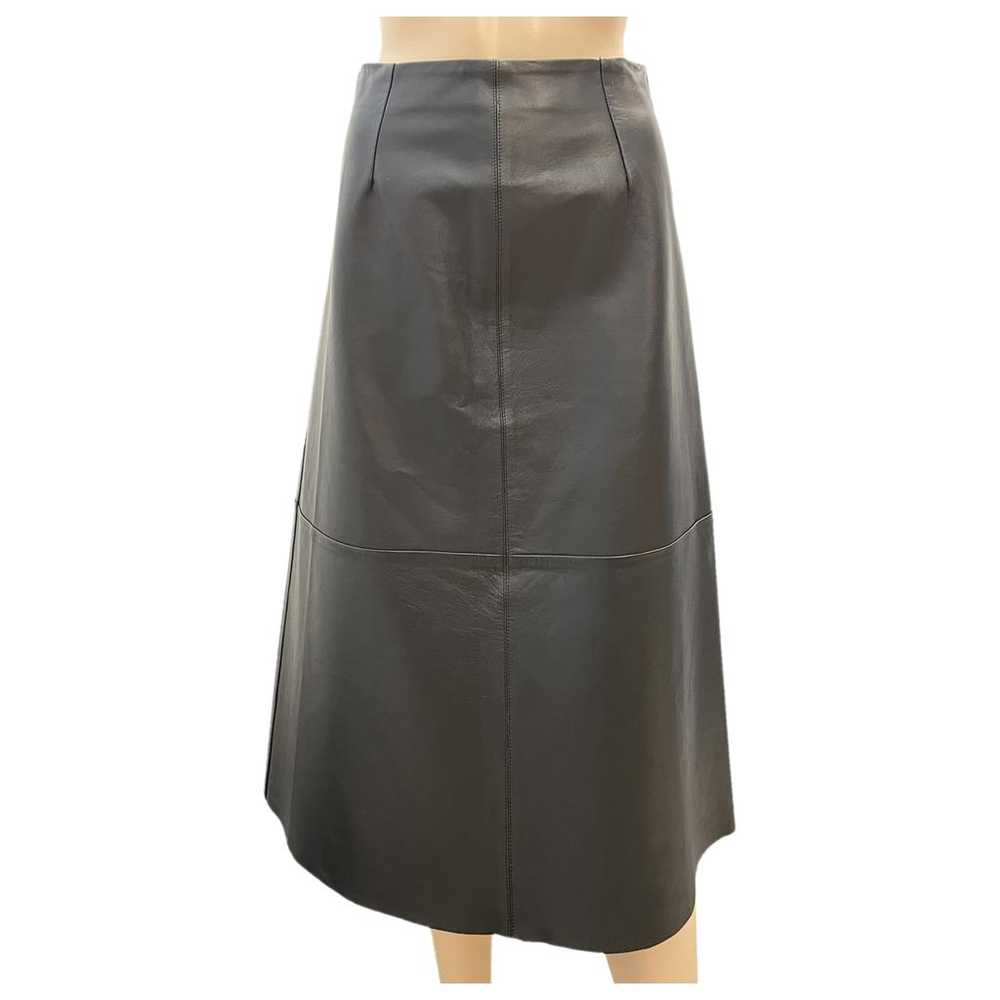 Max Mara Leather mid-length skirt - image 1