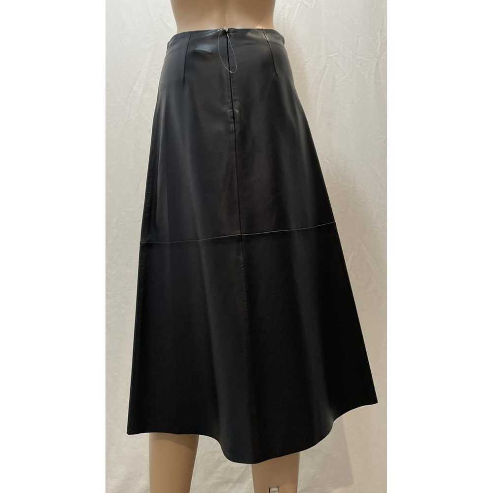 Max Mara Leather mid-length skirt - image 2